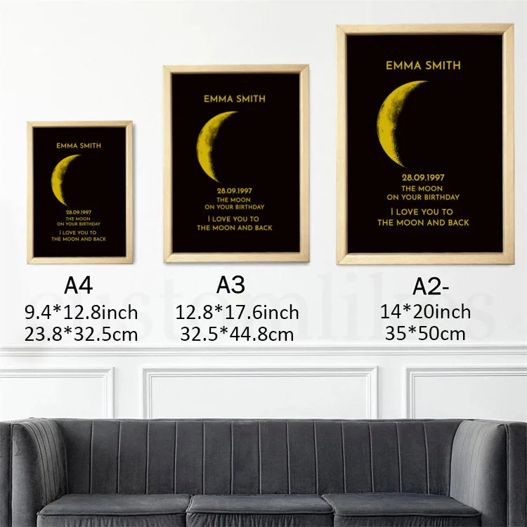Toile Personnalisée Art Lunaire